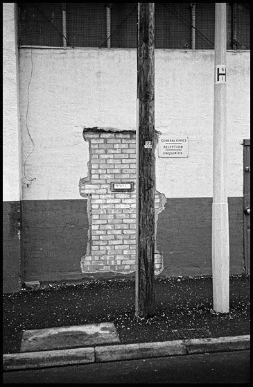 bicked up door with letterbox